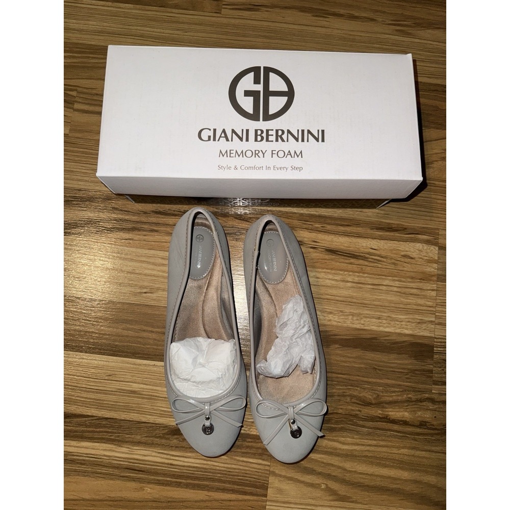 Giani Bernini Womens Sz 8 Ballet Flats Shoes Odeysagry Stone‎ Gray Memory Foam